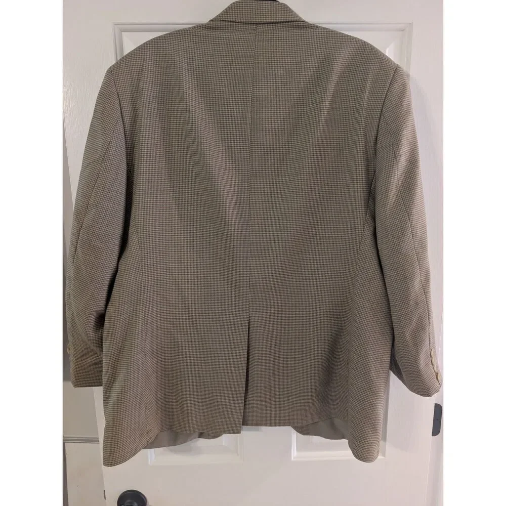 Lauren Ralph Lauren Houndstooth Wool Blazer Men's 44R Tan Brown